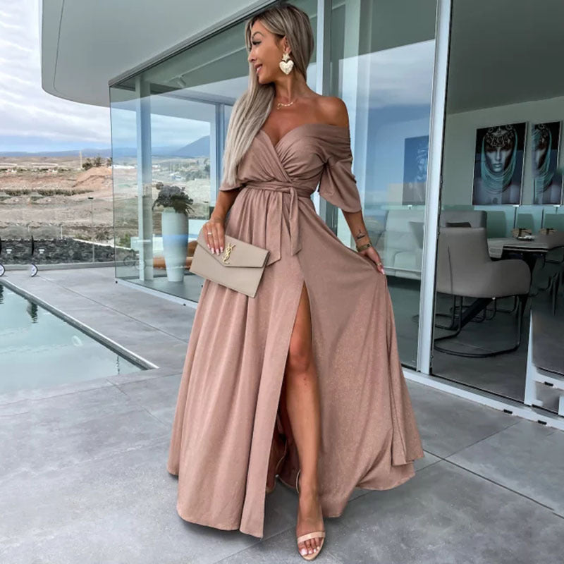 INS Casual Partykleid mit tiefem V-Schlitz
