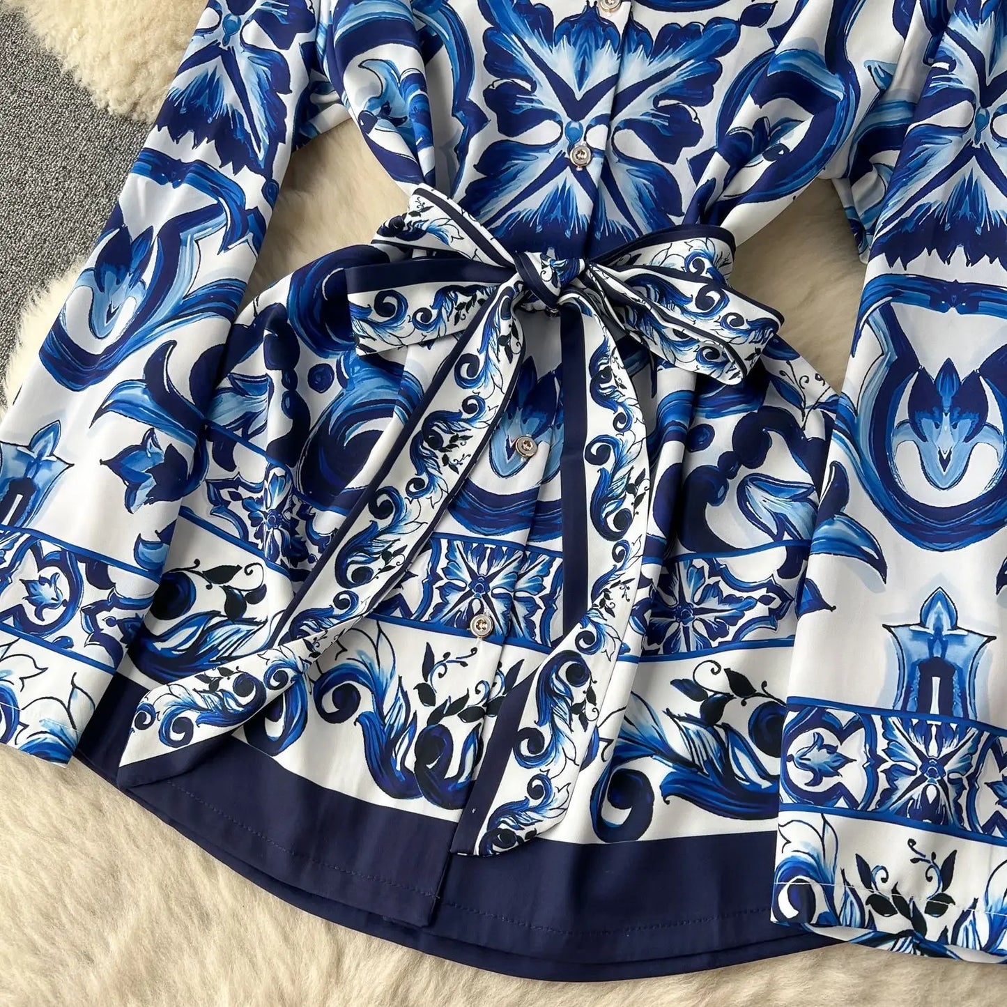 Kunstvolle Eleganz Das blaue Fliesendruckset