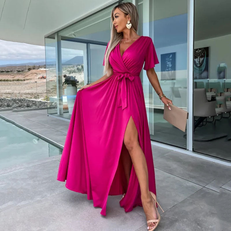 INS Casual Partykleid mit tiefem V-Schlitz