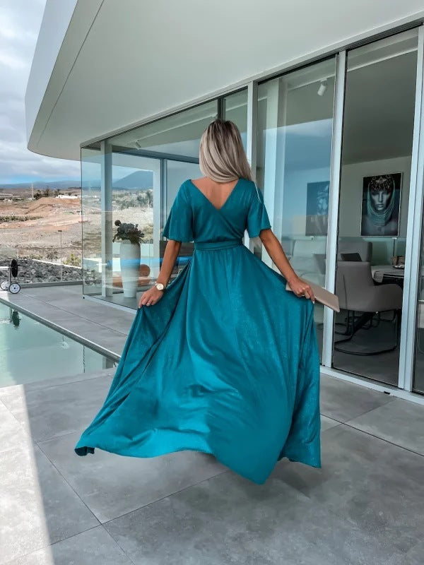 INS Casual Partykleid mit tiefem V-Schlitz