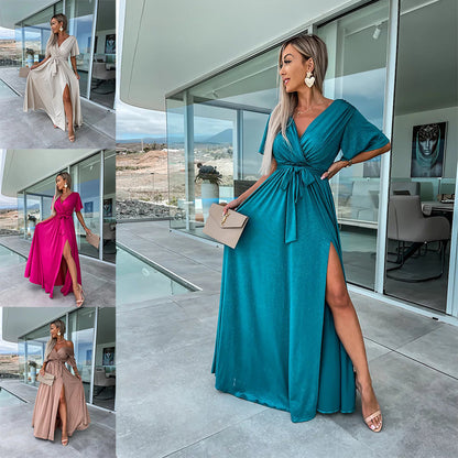 INS Casual Partykleid mit tiefem V-Schlitz