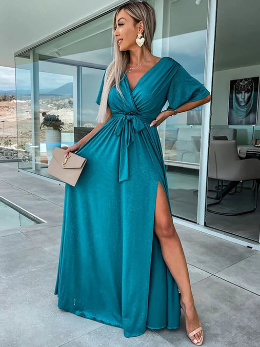 INS Casual Party Deep V Slit Dress