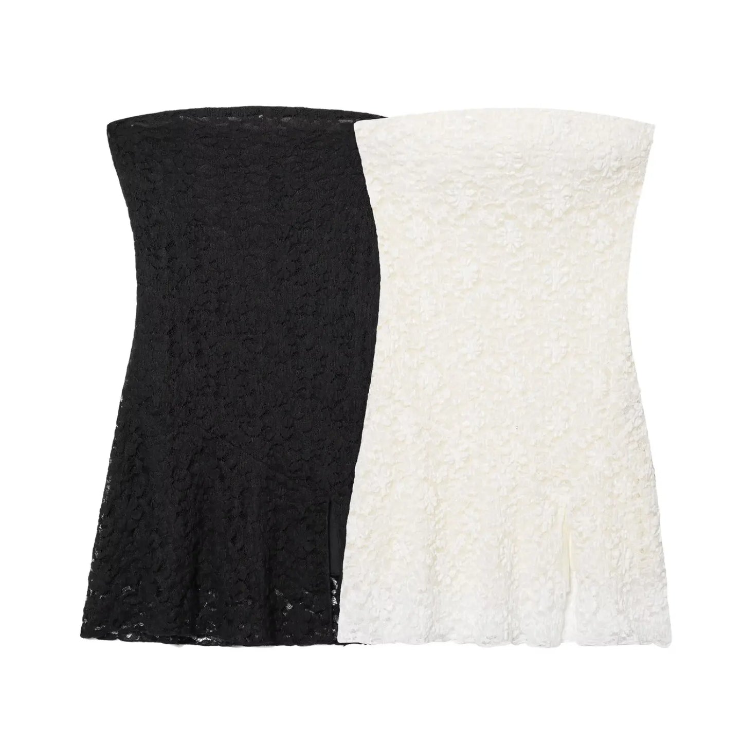 Bandeau-Strampelkleid aus Spitze mit Herzausschnitt