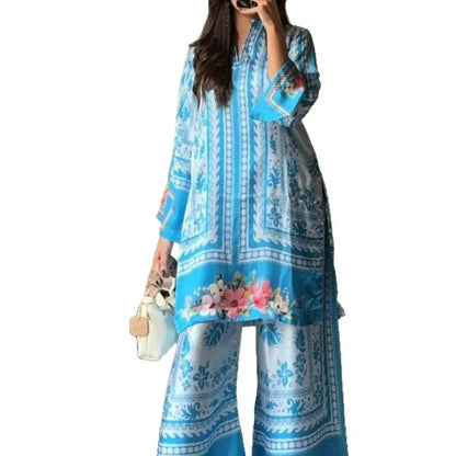 Boho-Tunika-Set mit Blumenmuster 