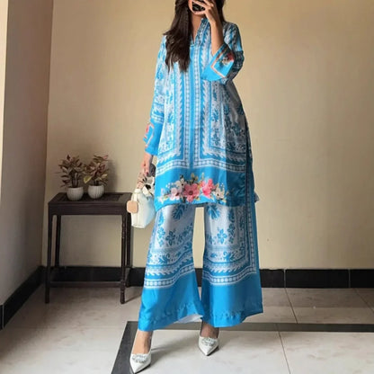 Boho-Tunika-Set mit Blumenmuster 