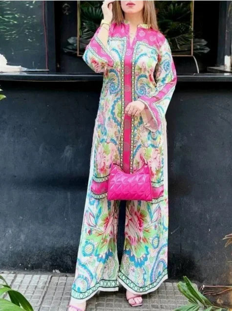 Boho-Tunika-Set mit Blumenmuster 