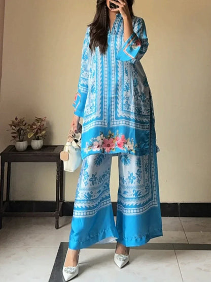 Boho-Tunika-Set mit Blumenmuster 