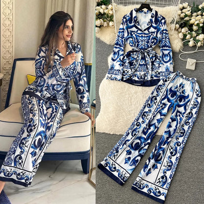 Kunstvolle Eleganz Das blaue Fliesendruckset 