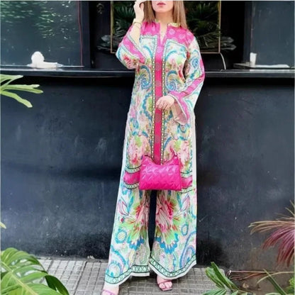 Boho-Tunika-Set mit Blumenmuster 