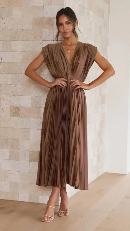 Fließendes, plissiertes Knöchelkleid Nathan